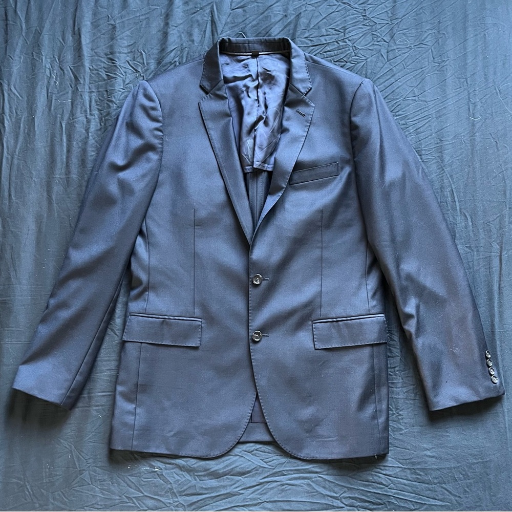 J Crew Ludlow Loro Piana Super 130s Deep Navy Two Button Blazer Mens 42L